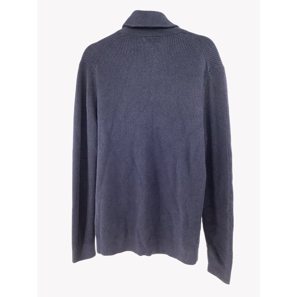 NWT Banana Republic Mens Navy Button Shawl Collar Sweater L 100% Cotton - Picture 2 of 5